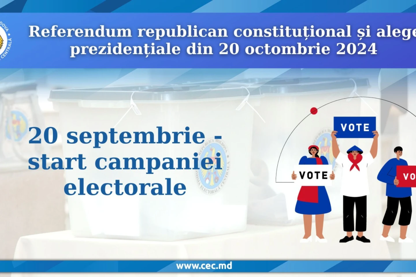 20 septembrie - start campaniei electorale în R. Moldova 