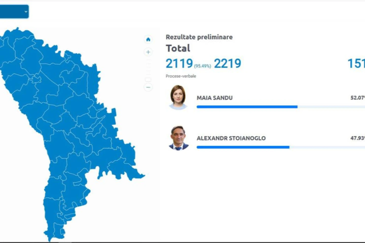 REZULTATELE ALEGERILOR PREZIDENȚIALE (Turul II) LIVE TEXT/  Maia Sandu câștigă alegerile. 55,36% din voturi după procesarea a 99% din procesele verbale  