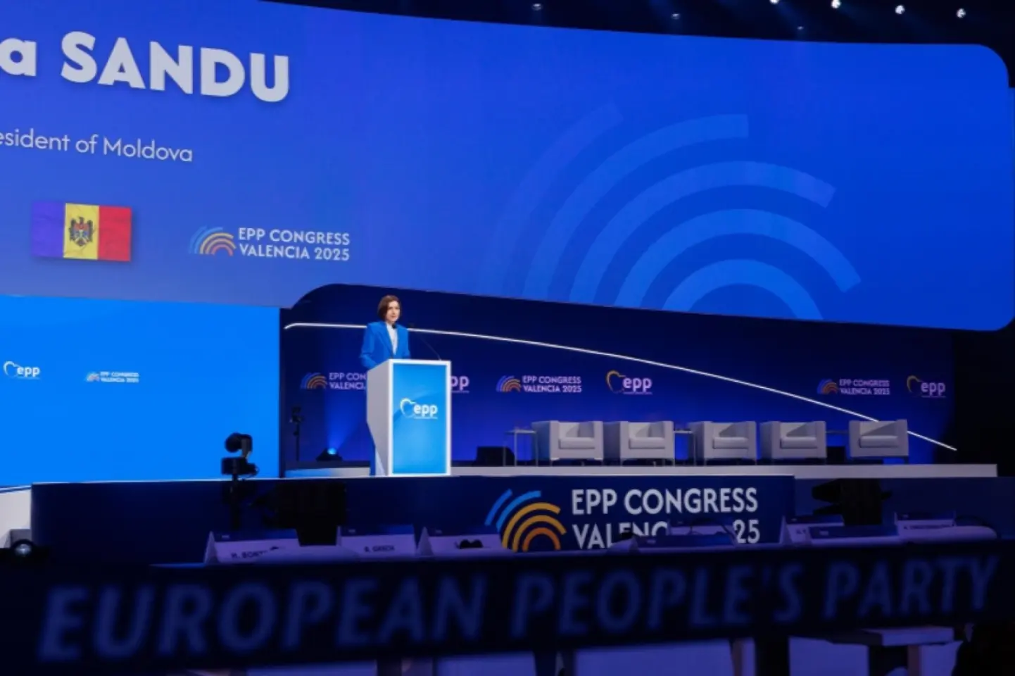 Maia Sandu, la Congresul PPE: „Rusia atacă democrația, Europa trebuie să răspundă prin extindere”