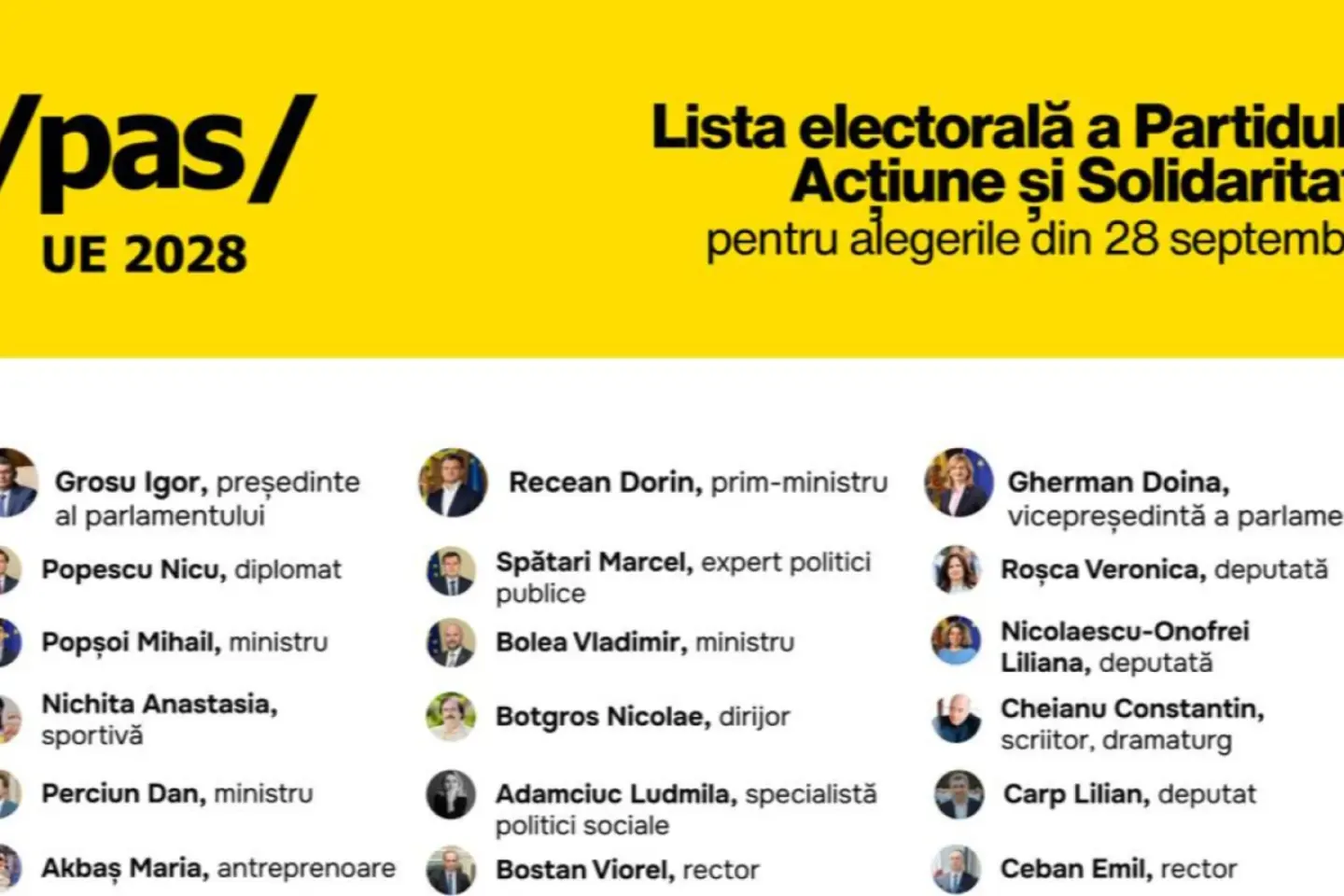 PAS a publicat lista electorală pentru scrutinul parlamentar din 28 septembrie