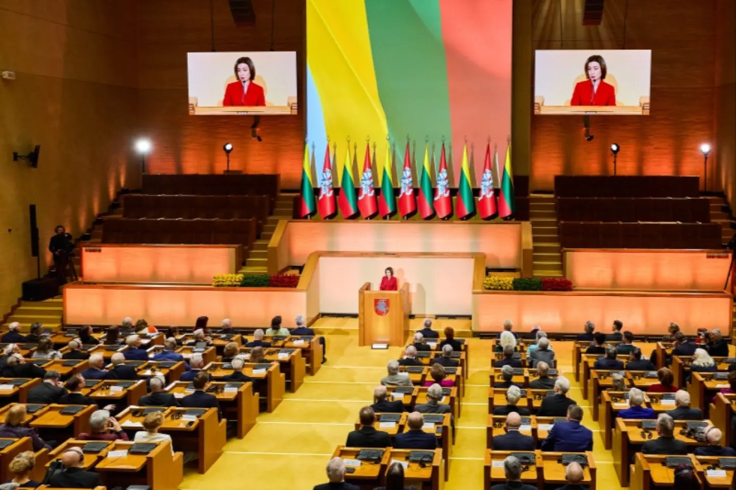 Maia Sandu a cerut sprijin pentru aderarea la UE în discursul din Parlamentul Lituaniei