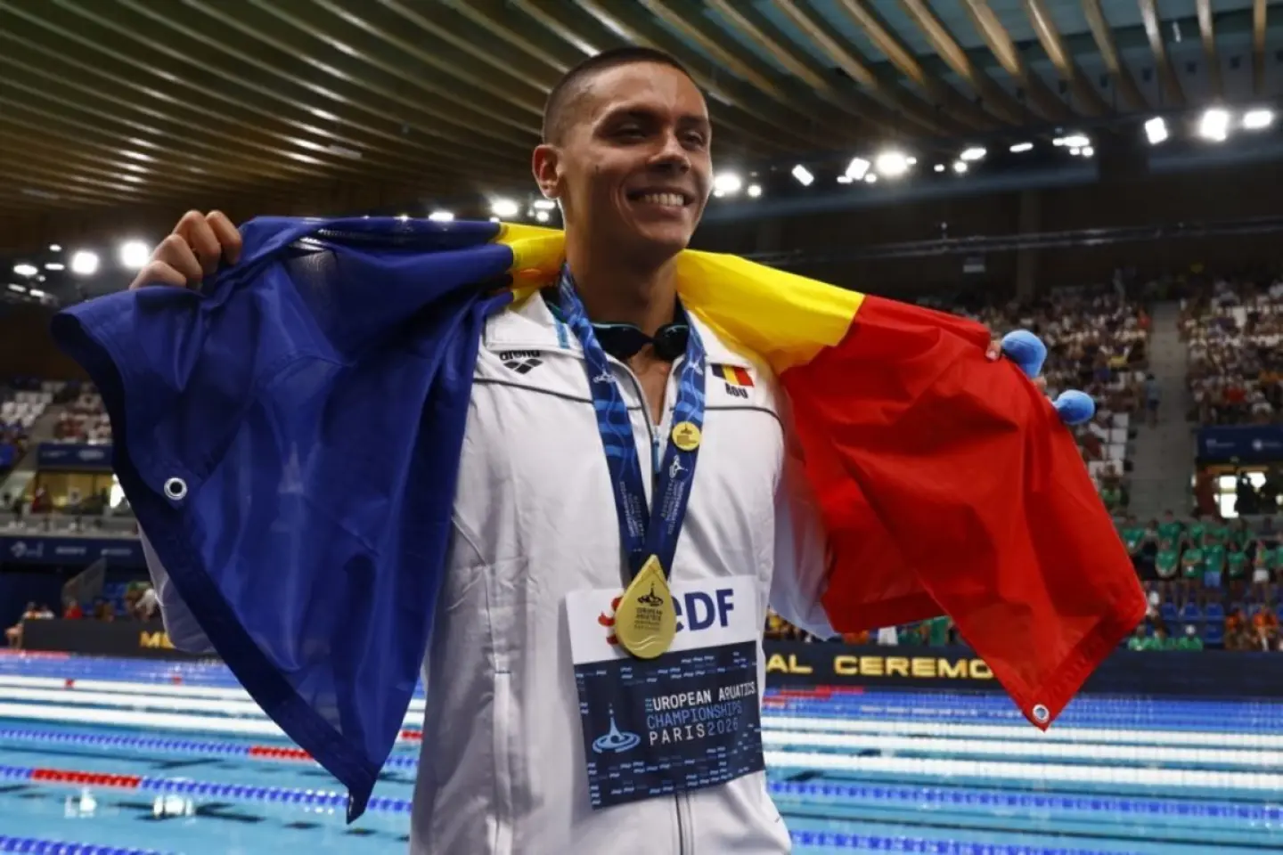Înotătorul român David Popovici a câştigat finala probei de 100 de metri liber din cadrul Campionatelor Europene de nataţie de la Paris