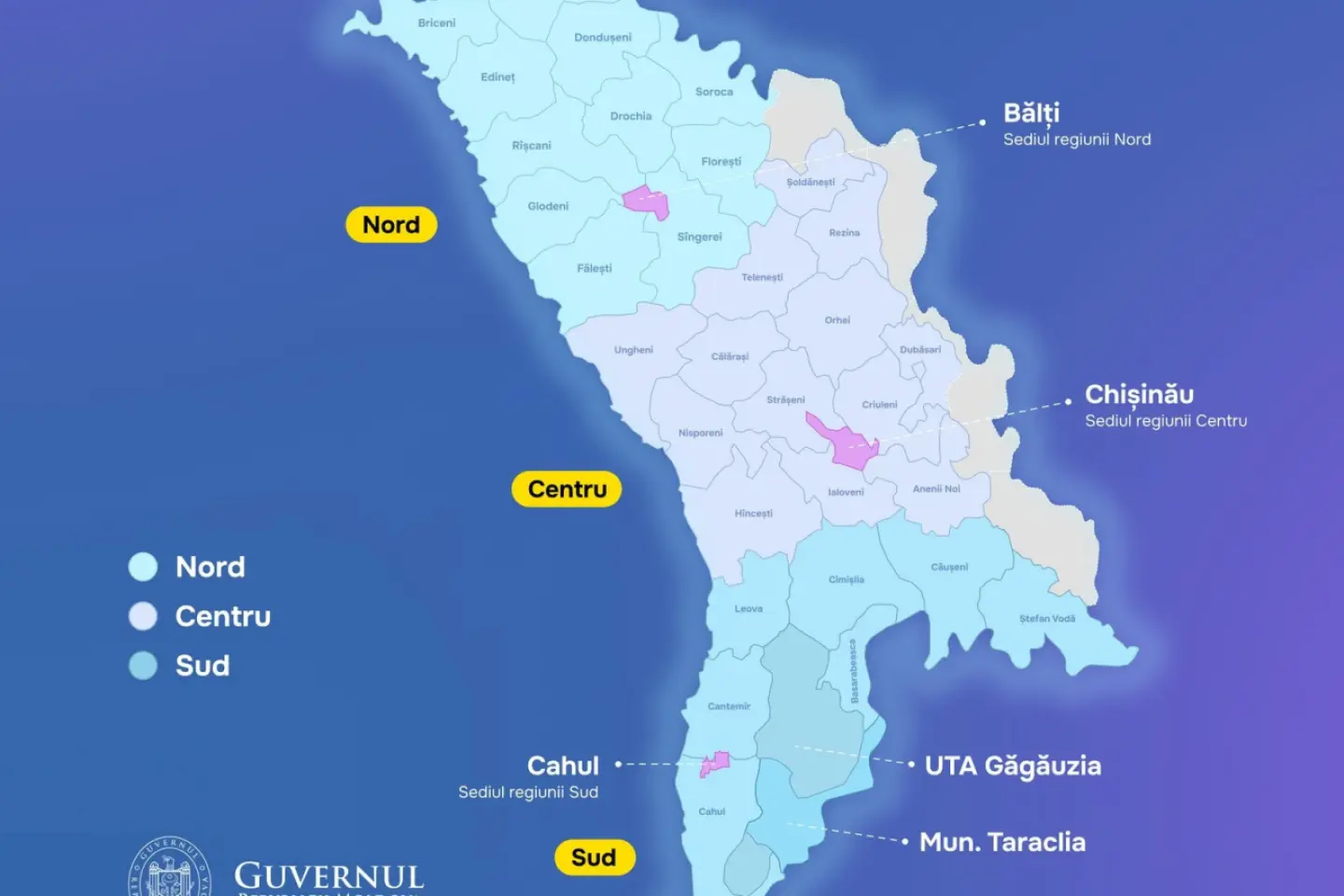 Guvernul propune înlocuirea celor 32 de raioane cu trei regiuni